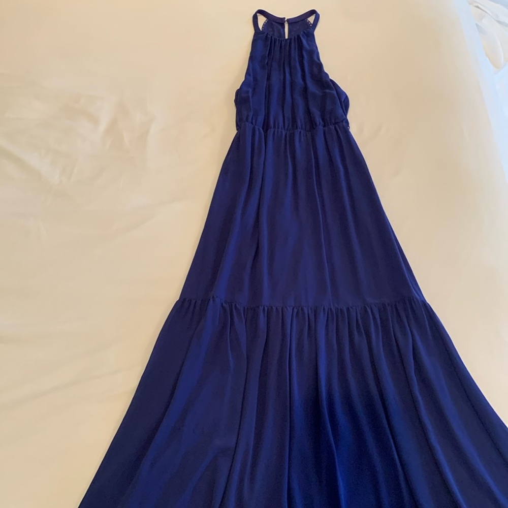 Purple halter maxi dress